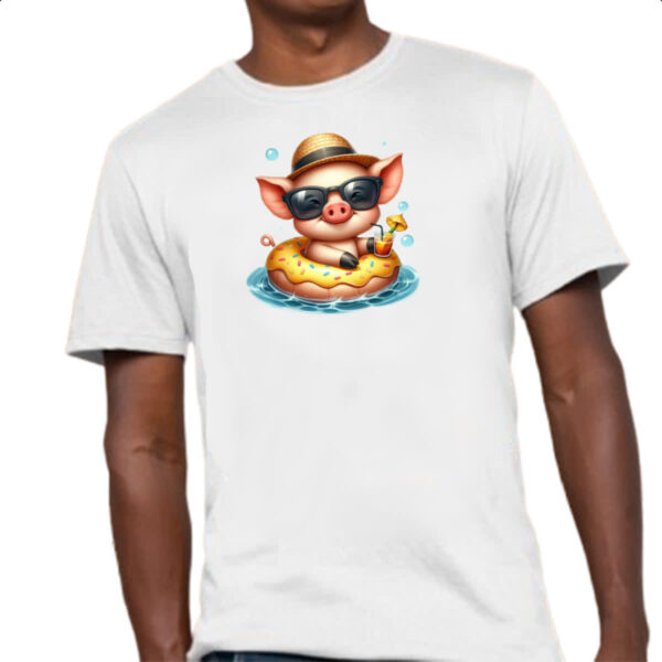 Camiseta Unissex Porco na boia - Imagem 4