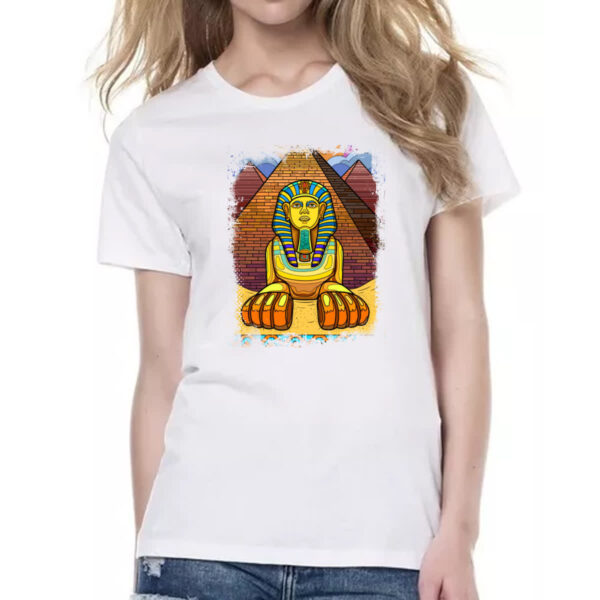 Camiseta Baby Look Esfinge Egito Cartoon - Imagem 2