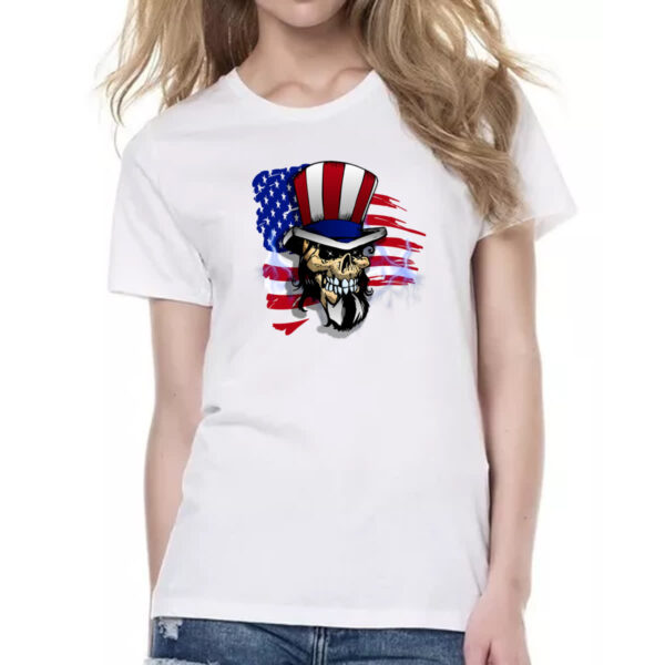 Camiseta Baby Look American Skull - Imagem 2
