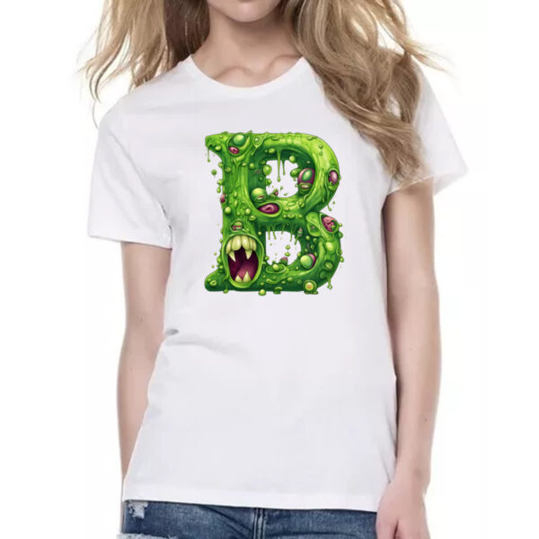 Camiseta Baby Look Zumbi Alfabeto Letra B - Imagem 2