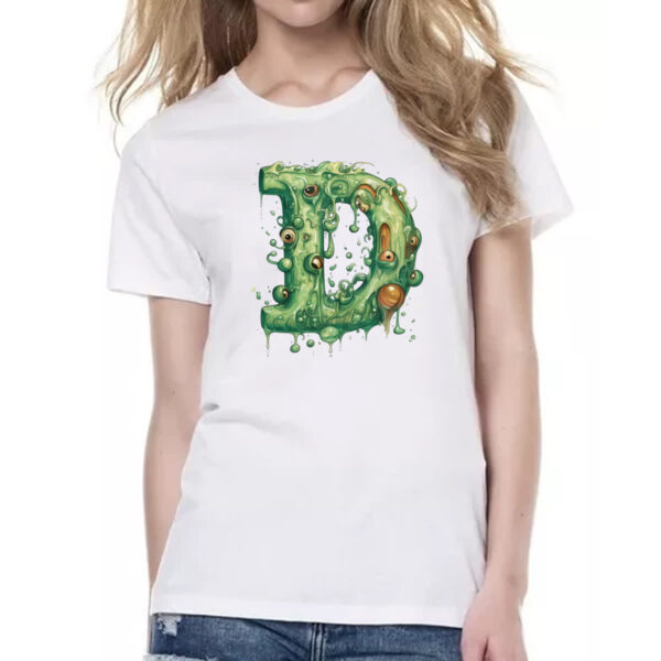 Camiseta Baby Look Zumbi Alfabeto Letra D - Imagem 2