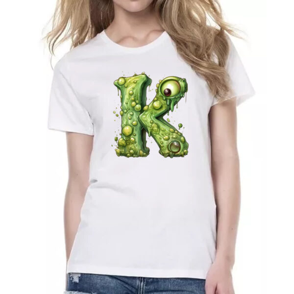 Camiseta Baby Look Zumbi Alfabeto Letra K - Imagem 2
