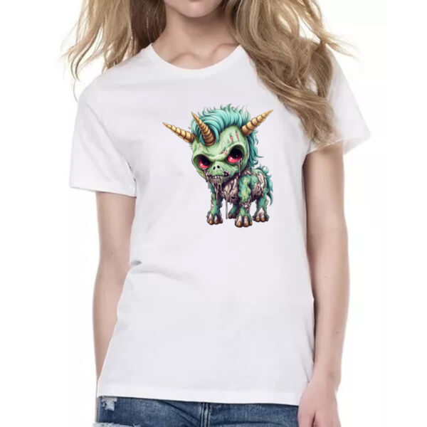 Camiseta Baby Look Zumbi Unicornio - Imagem 2