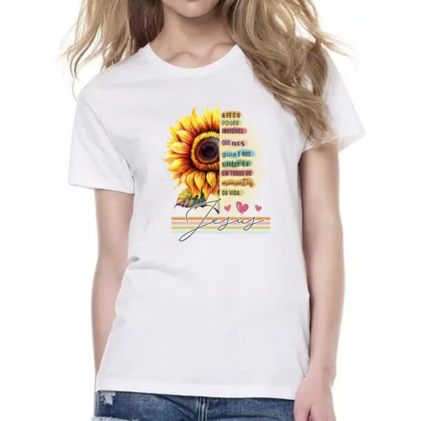 Camiseta Baby Look Fe poder invisivel - Imagem 2