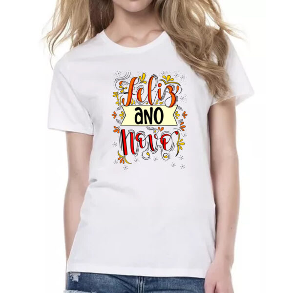 Camiseta Baby Look Feliz ano novo - Imagem 2