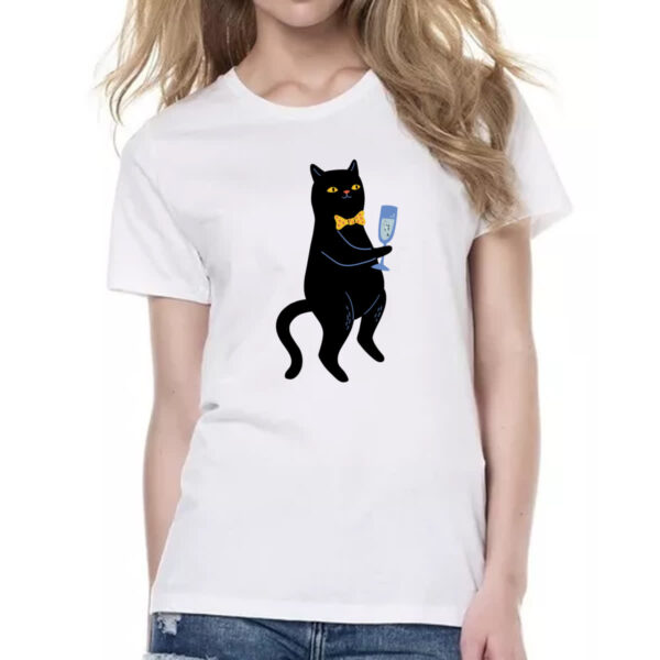 Camiseta Baby Look Gato drink de peixe - Imagem 2