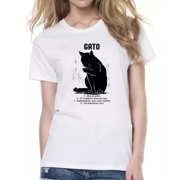 Camiseta Baby Look Gato explicacao - Imagem 2