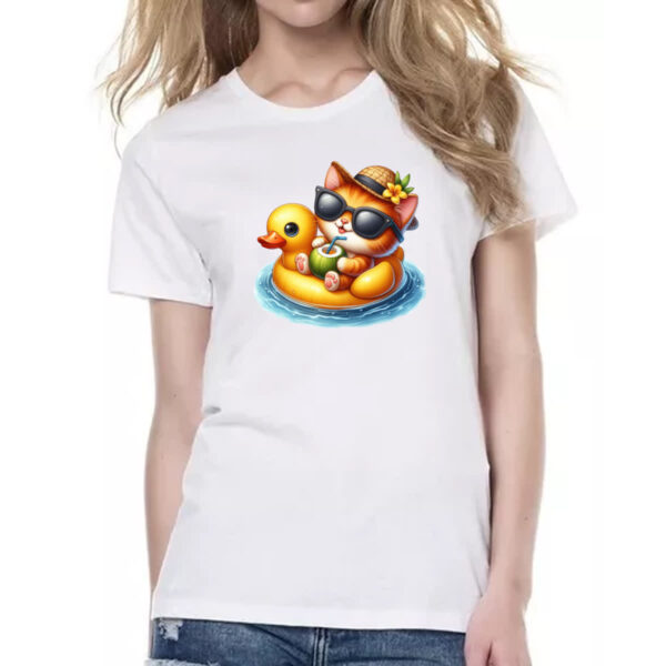 Camiseta Baby Look Gato na boia - Imagem 2