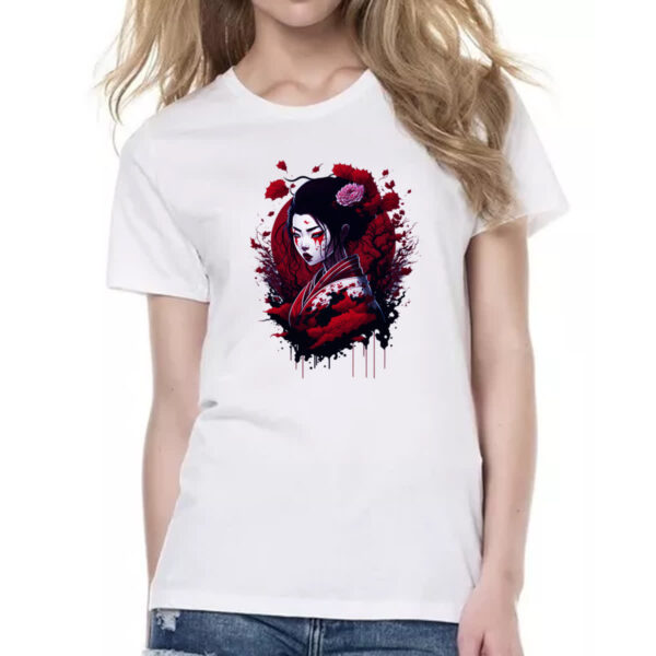 Camiseta Baby Look Geisha dark magic splash - Imagem 2