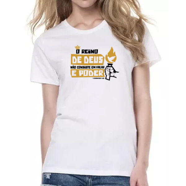 Camiseta Baby Look Gospel 1 Corintios 4.20 - Imagem 2