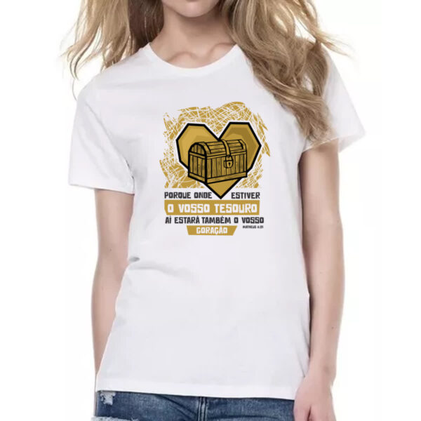Camiseta Baby Look Gospel Matheus 6.21 - Imagem 2