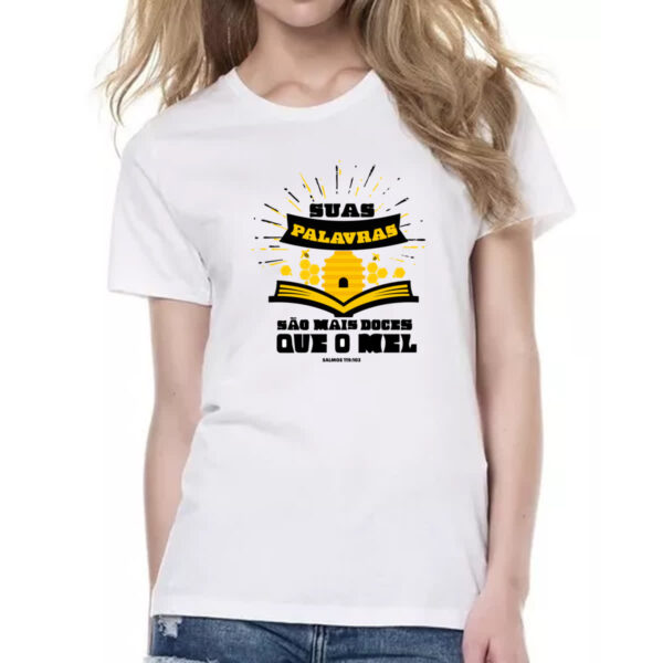 Camiseta Baby Look Gospel Salmos 119.103 - Imagem 2