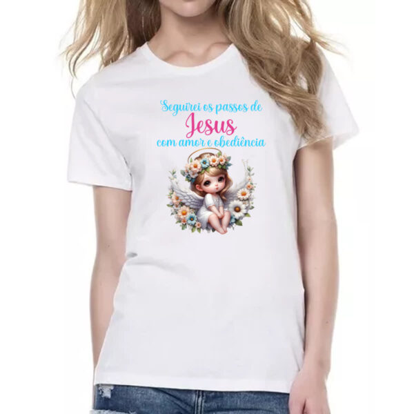 Camiseta Baby Look Anjo seguirei os passos - Imagem 2