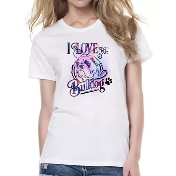 Camiseta Baby Look I love my Bulldog - Imagem 2