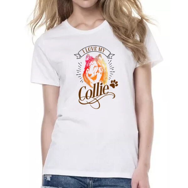 Camiseta Baby Look I love my Collie - Imagem 2