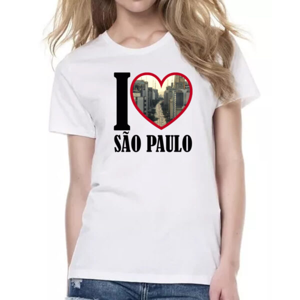Camiseta Baby Look I love sao paulo - Imagem 2