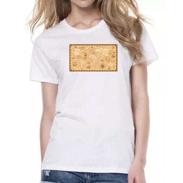 Camiseta Baby Look Mapa antigo fronteiras - Imagem 2