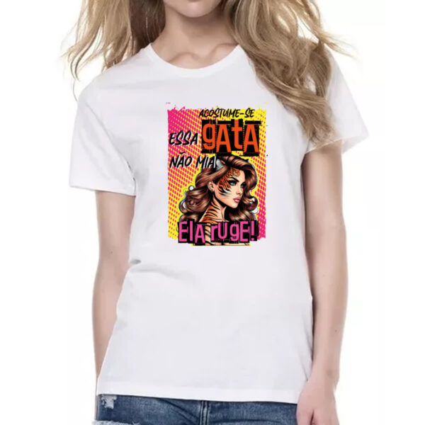 Camiseta Baby Look Mulher essa gata ruge - Imagem 2