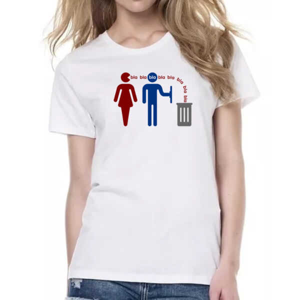 Camiseta Baby Look Mulher fala muito - Imagem 2