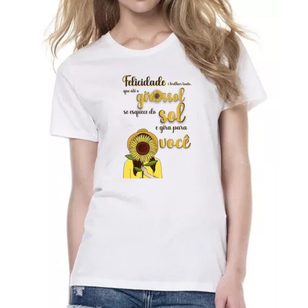 Camiseta Baby Look Mulher girassol esquece o sol - Imagem 2