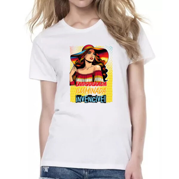 Camiseta Baby Look Mulher invencivel - Imagem 2