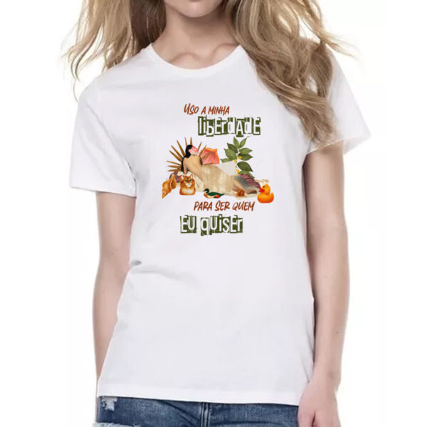 Camiseta Baby Look Mulher liberdade - Imagem 2