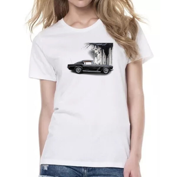 Camiseta Baby Look Muscle Car Grafite Art - Imagem 2