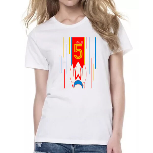 Camiseta Baby Look Mach 5 banner e listras - Imagem 2