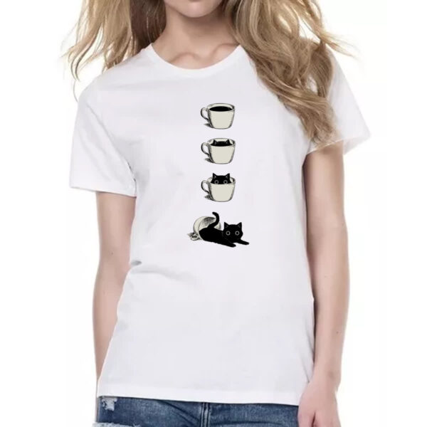 Camiseta Baby Look Minha xicara de gato - Imagem 2