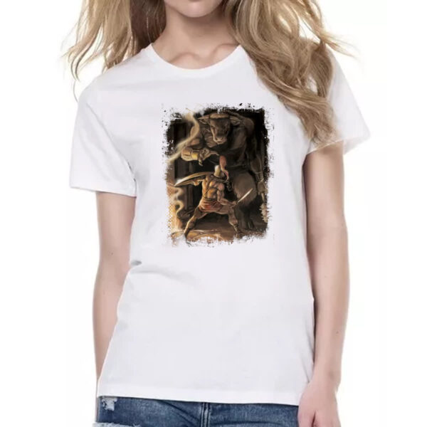 Camiseta Baby Look Mitologia Teseu vs Minotauro 01 - Imagem 2