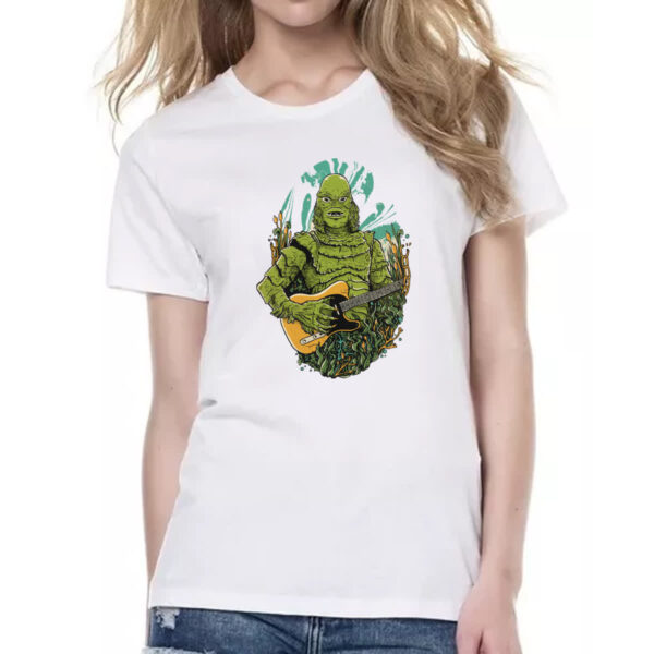 Camiseta Baby Look Monstro marinho na guitarra - Imagem 2