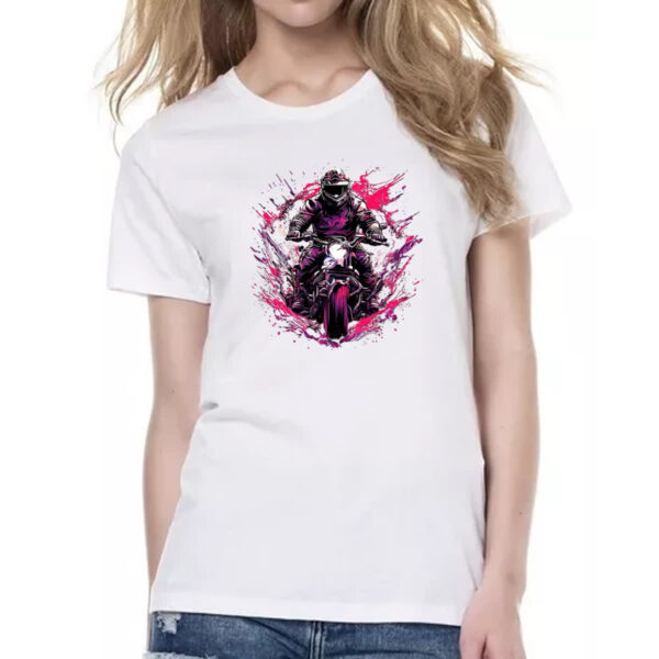 Camiseta Baby Look Moto Rider Splash Art - Imagem 2