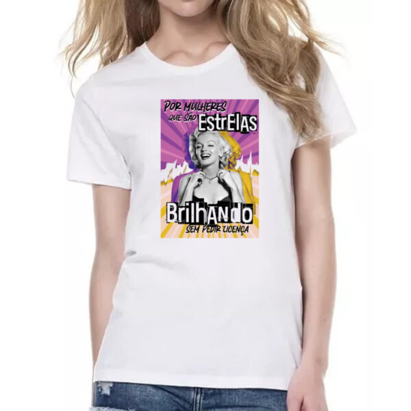 Camiseta Baby Look Mulher brilhando - Imagem 2