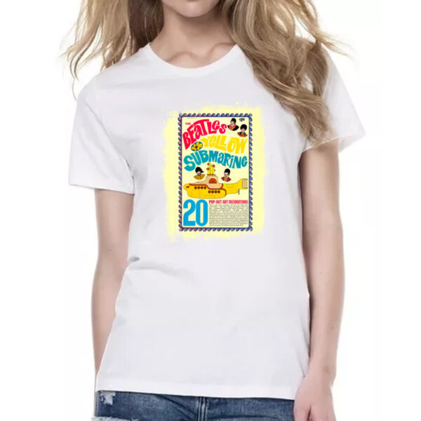 Camiseta Baby Look Nostalgia Beatles Yellow Submarine - Imagem 2