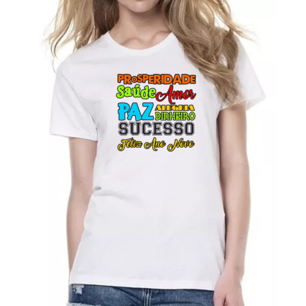 Camiseta Baby Look Ano novo palavras - Imagem 2