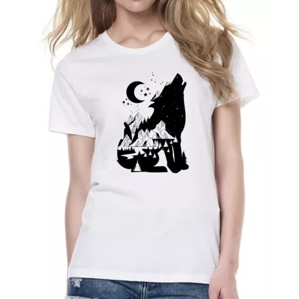 Camiseta Baby Look Night Wolf - Imagem 2