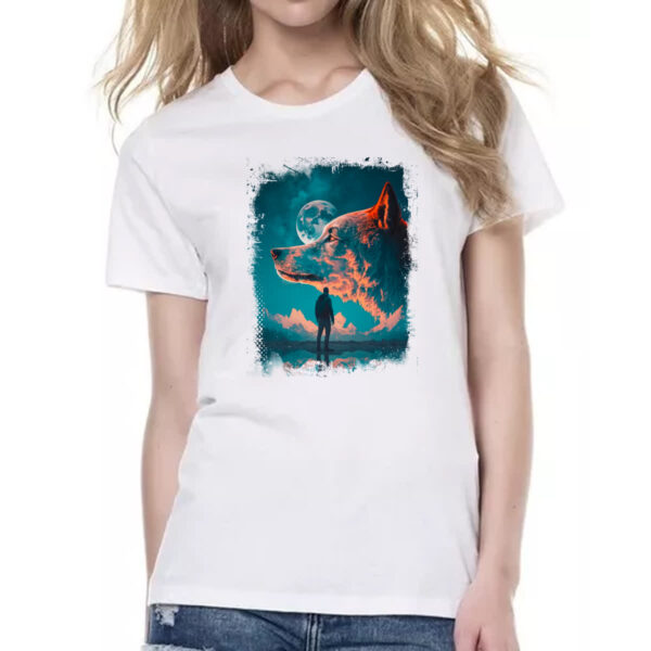 Camiseta Baby Look Nuvens em forma de lobo - Imagem 2