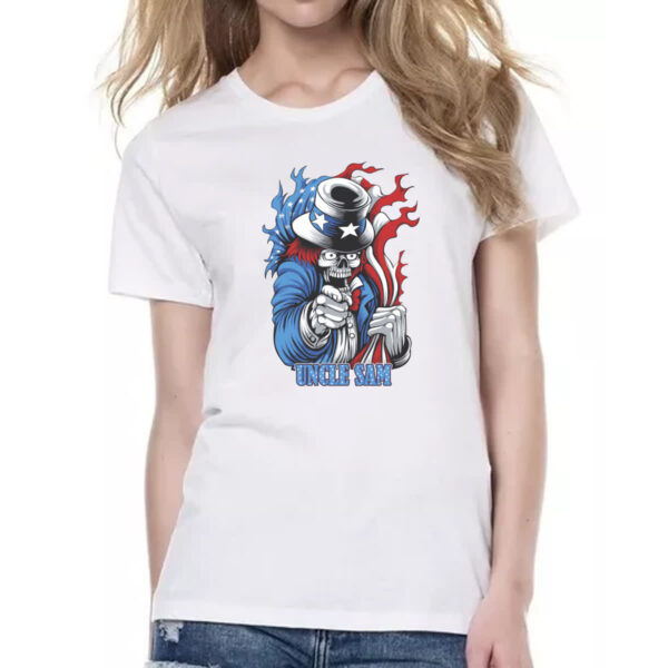Camiseta Baby Look Uncle Sam Skull - Imagem 2