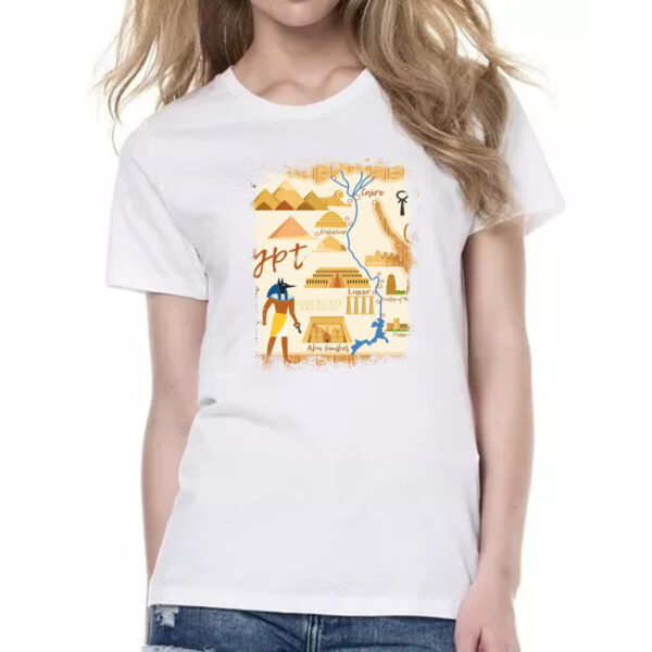 Camiseta Baby Look Anubis Mapa do Egito - Imagem 2
