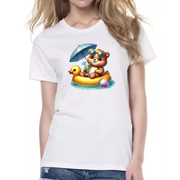 Camiseta Baby Look Urso na boia - Imagem 2