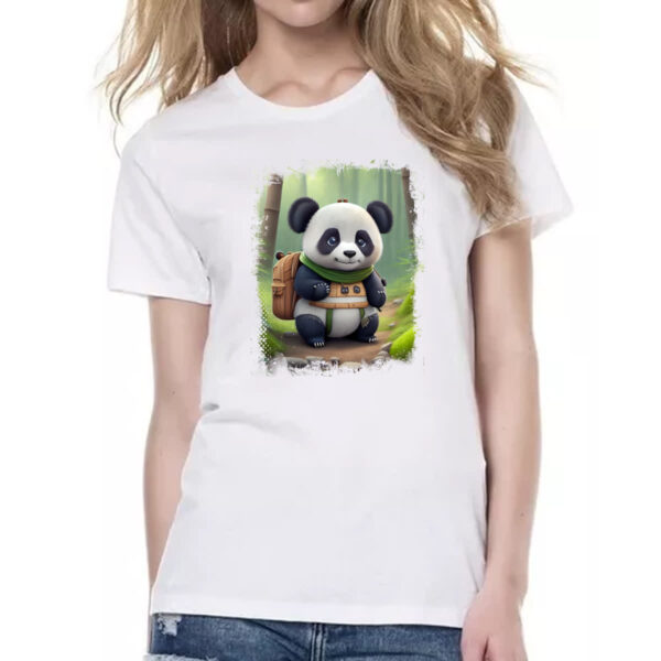 Camiseta Baby Look Urso panda aventureiro - Imagem 2