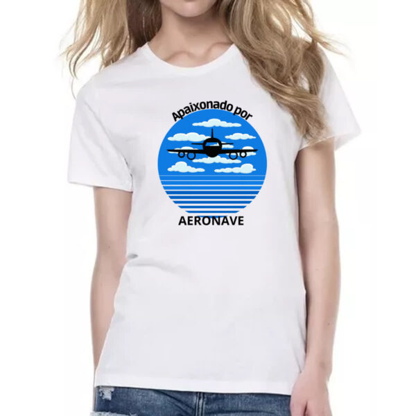 Camiseta Baby Look Apaixonado por aeronave - Imagem 2