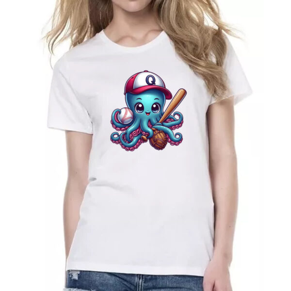 Camiseta Baby Look Octopus Baseball - Imagem 2