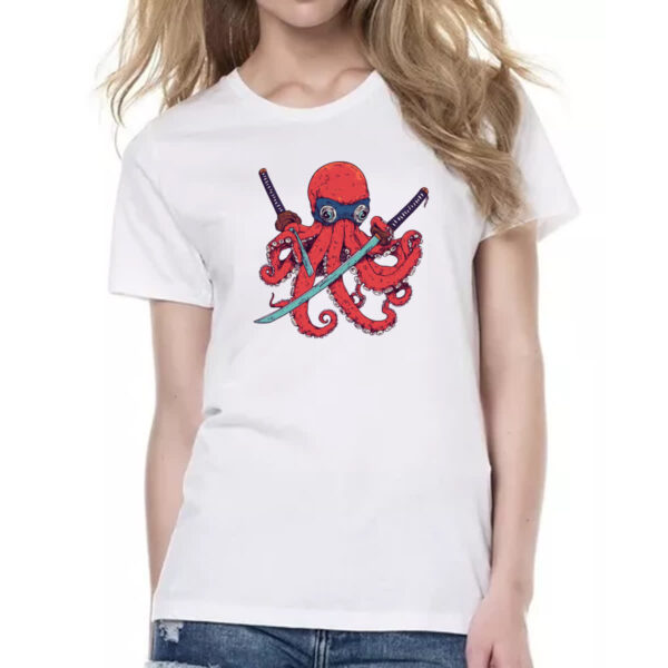 Camiseta Baby Look Octopus samurai - Imagem 2