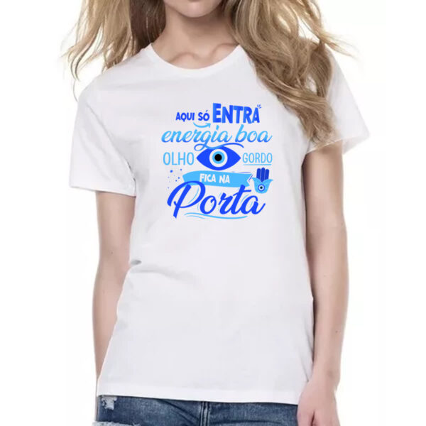 Camiseta Baby Look Olho Grego gordo na porta - Imagem 2