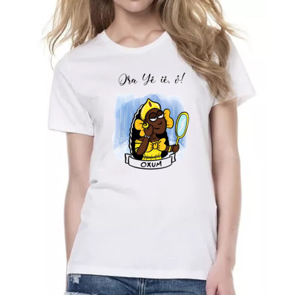 Camiseta Baby Look Orixas Cartoon Oxum Ora Ye ie o - Imagem 2