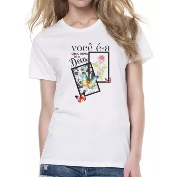 Camiseta Baby Look Obra prima de Deus - Imagem 2
