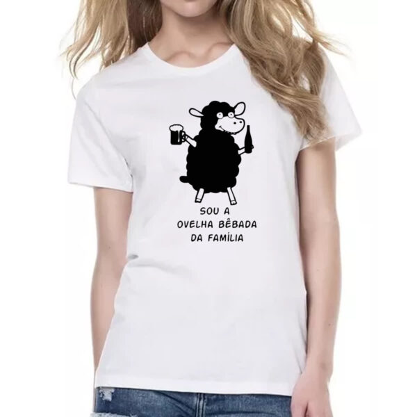 Camiseta Baby Look Ovelha Bebada da Familia - Imagem 2