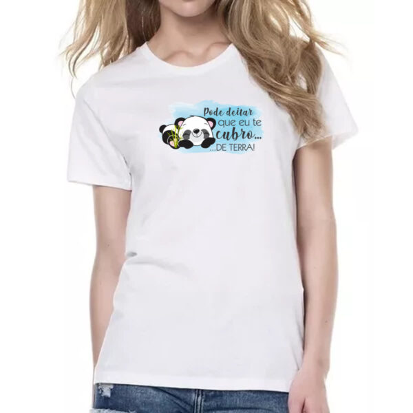 Camiseta Baby Look Panda pode deitar - Imagem 2