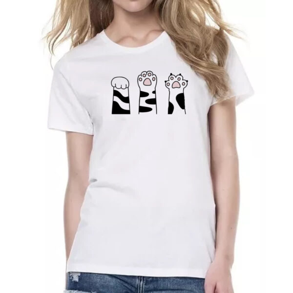Camiseta Baby Look Pedra Papel Tesoura gato malhado - Imagem 2